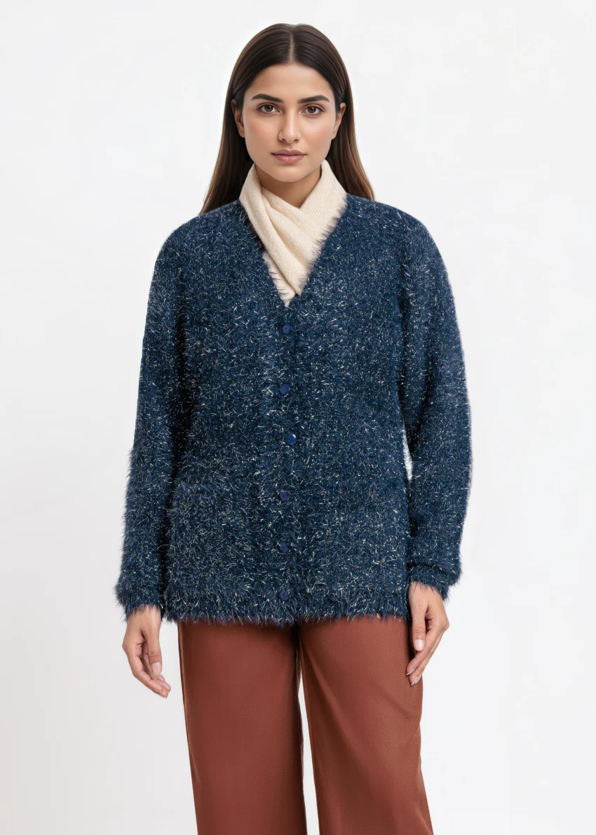 Navy-V-Cardigan Full Sleeves Sweater (25Y-020-67)