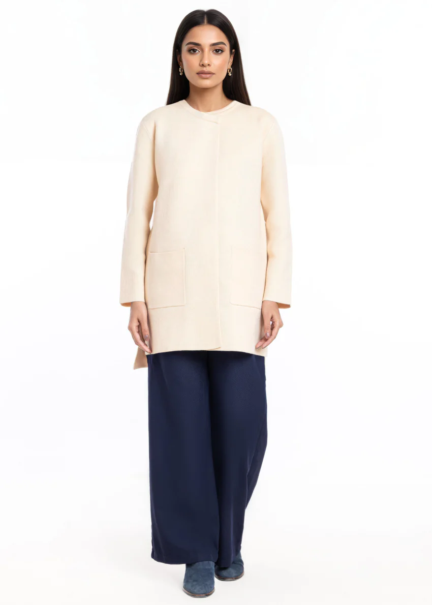 Beige-Round Neck Cardigan Full Sleeves Sweater (25Y-096-67)