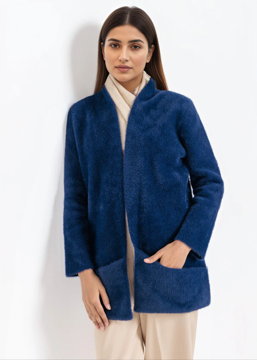 Navy-Round Neck Full Sleeves Cardigan Sweater (25Y-111-67)