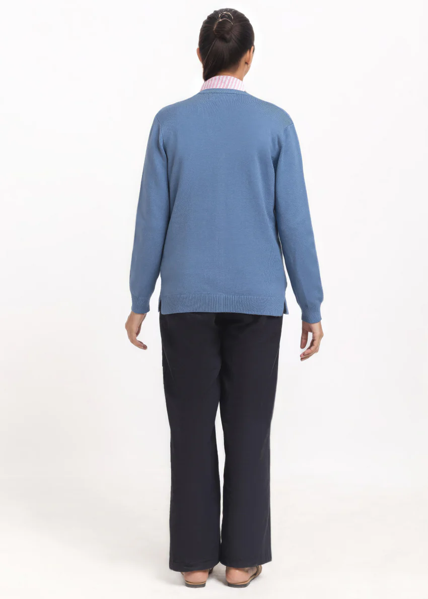 Blue-V-Cardigan Full Sleeves Sweater (25Y-211-67) - Image 2