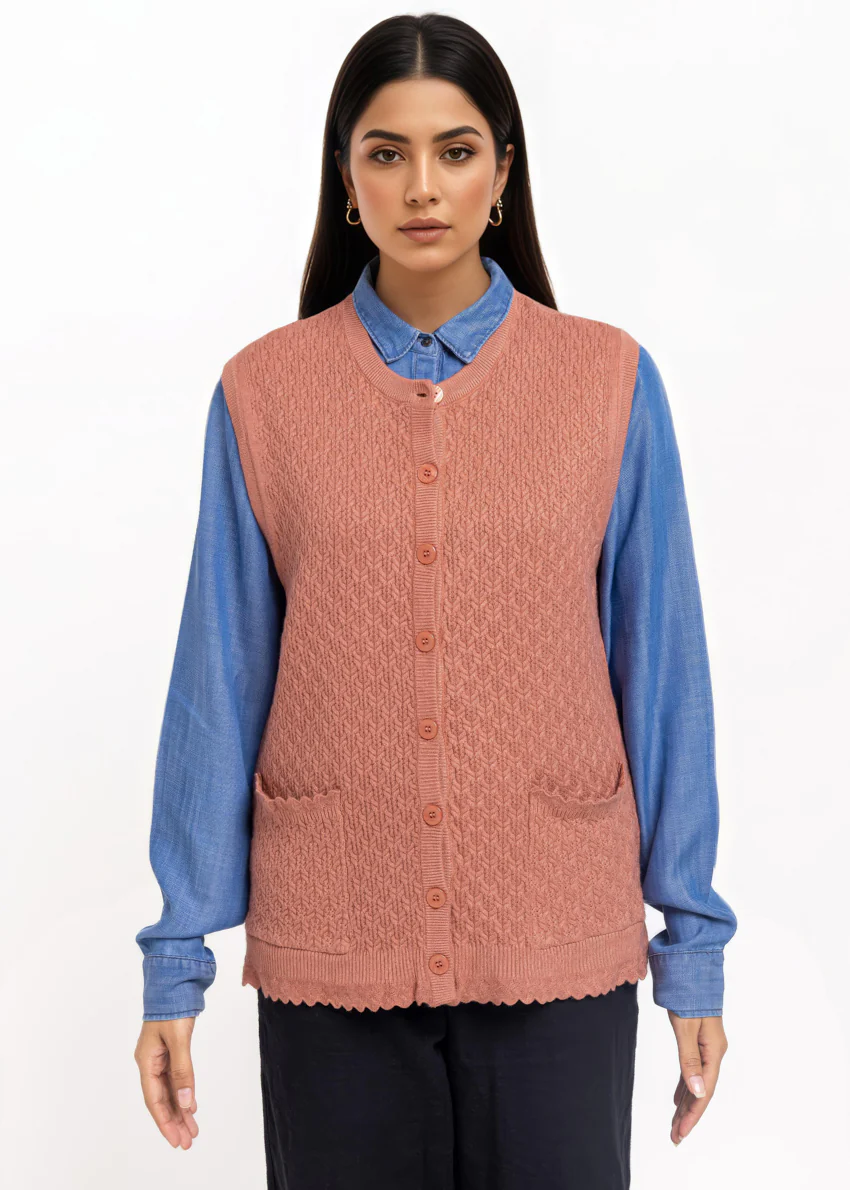 Rose-R-Neck Cardigan Sando Sweater (25Y-222-67)
