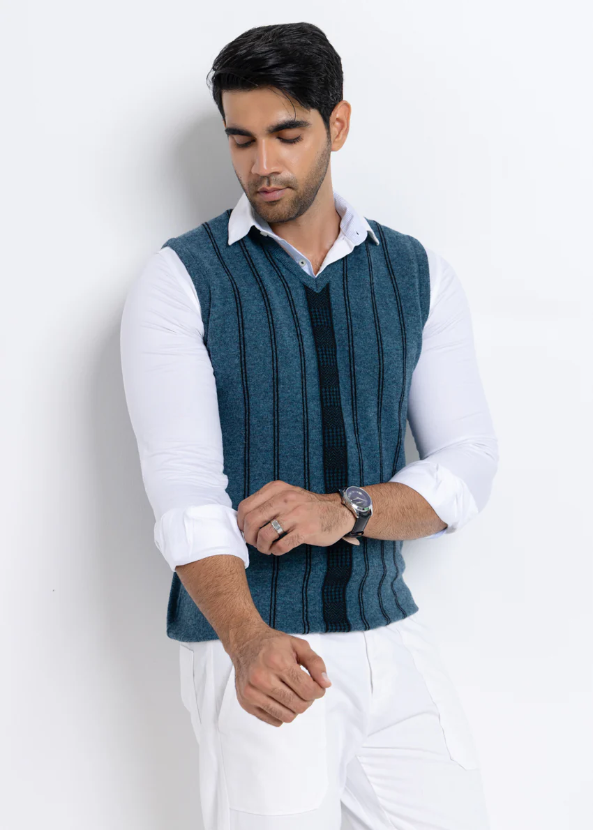 Ferozi-V-Neck Sando Sweater (657-14)