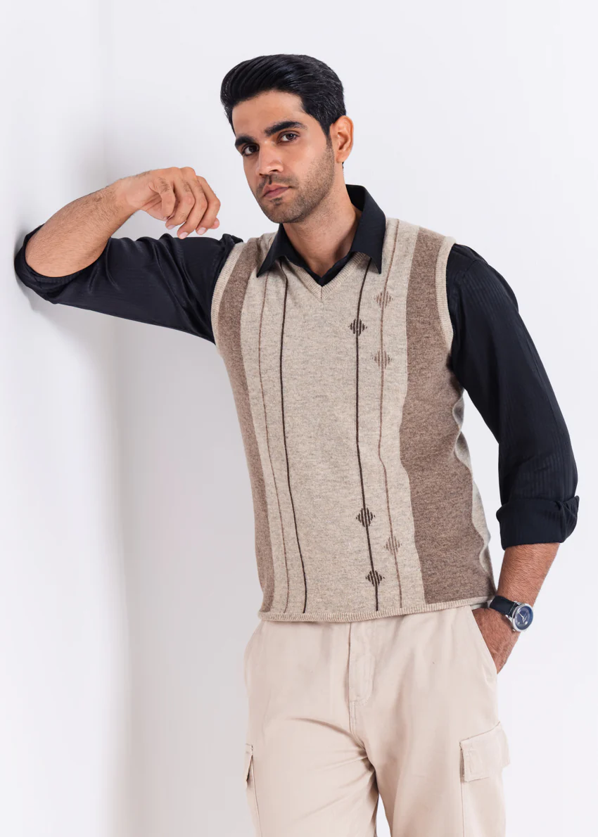 N-Stone-V-Neck Sando Sweater (658-14)