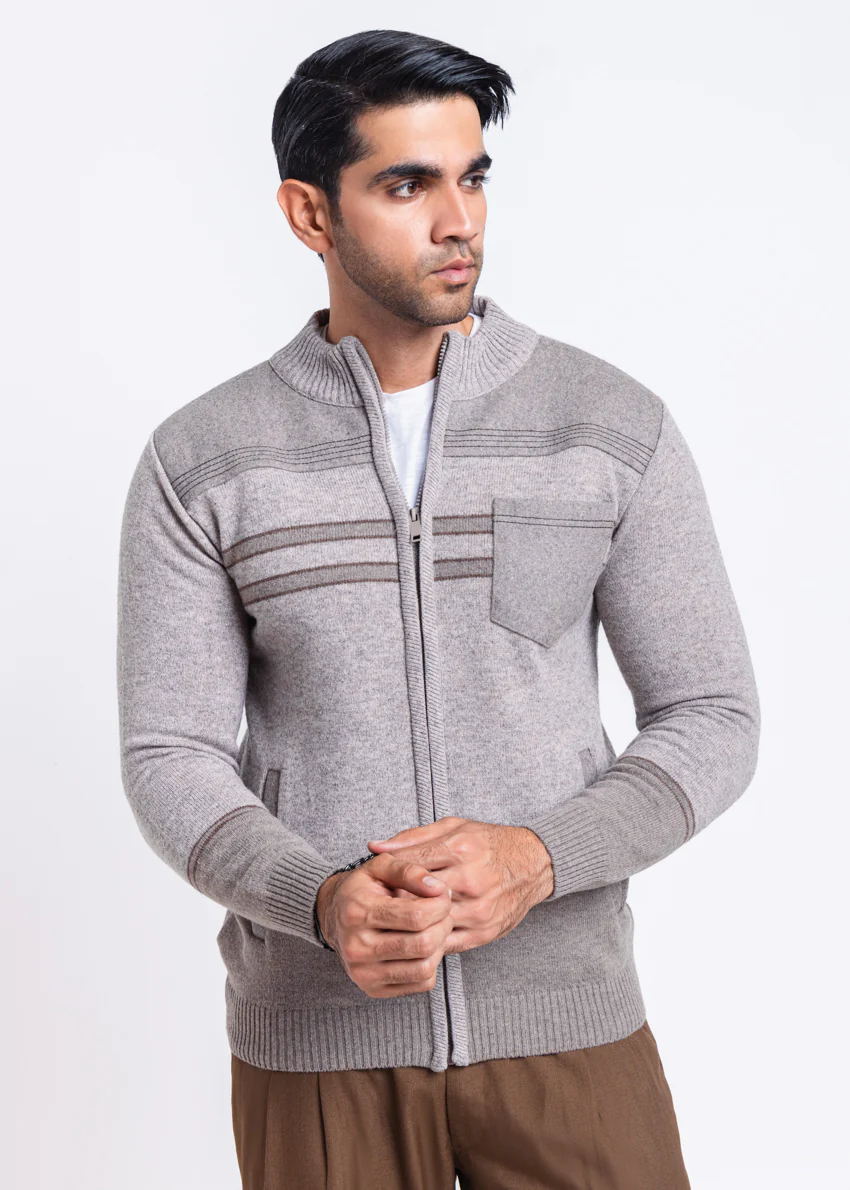String-Turtle Neck Zipper Full Sleeves Sweater (901-14)