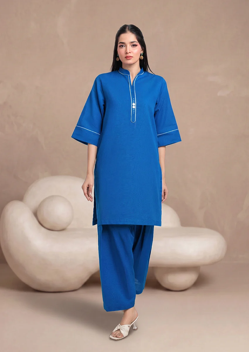 Blue-Khaddar-2 Piece (AWT212P84P)