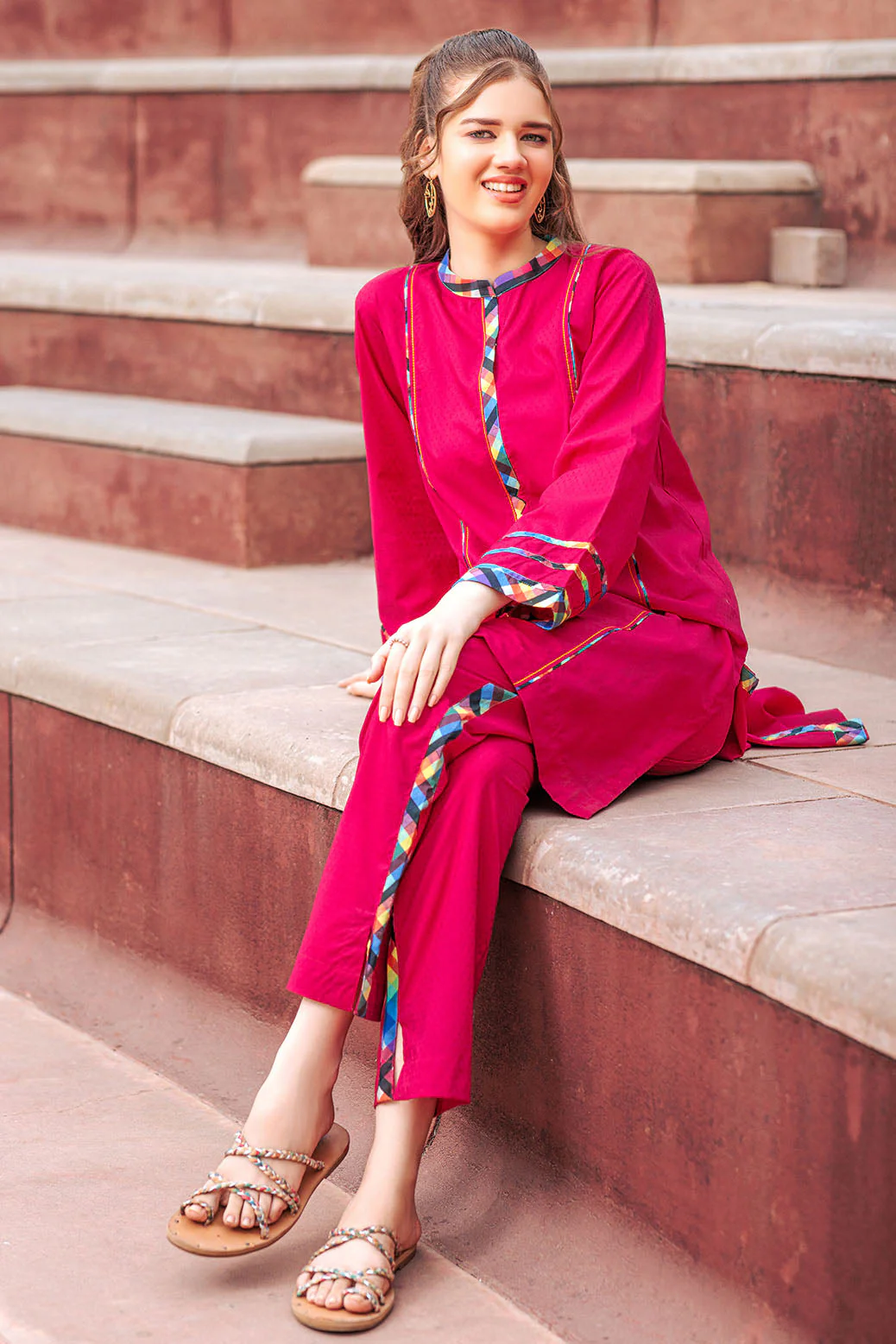 D-PINK-DYED DOBBY-2 PIECE (SRLS232P11)