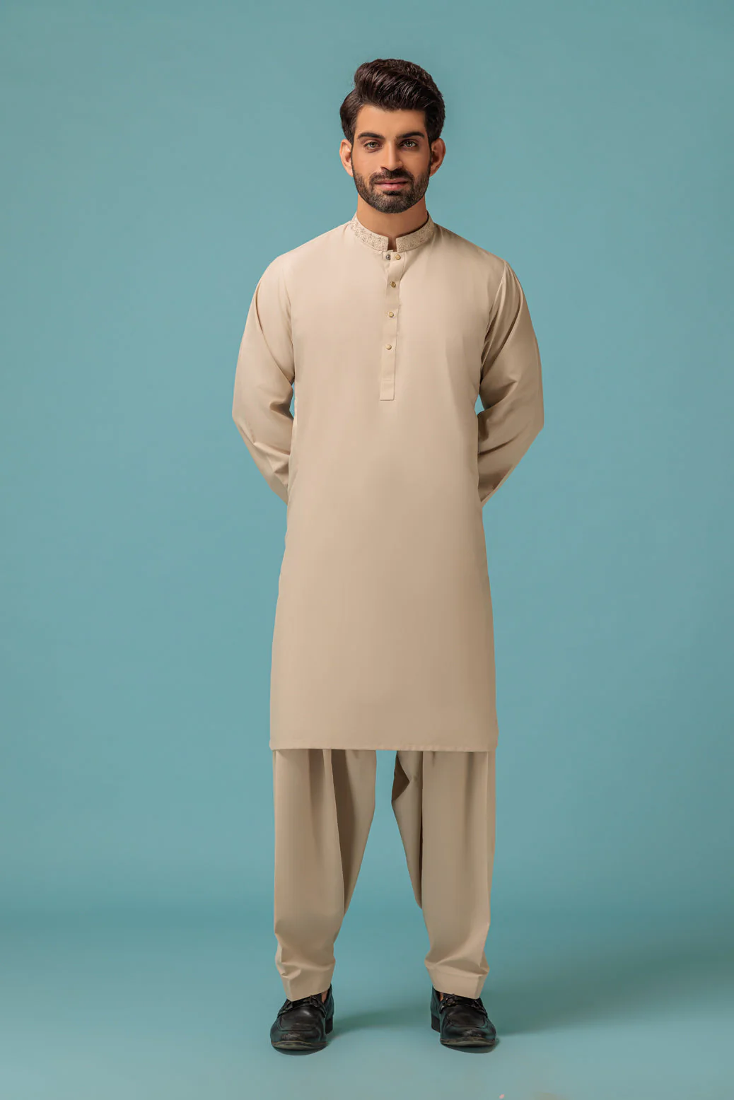 EGG-NOG-BLENDED-KURTA SHALWAR - (KSRW23-019)