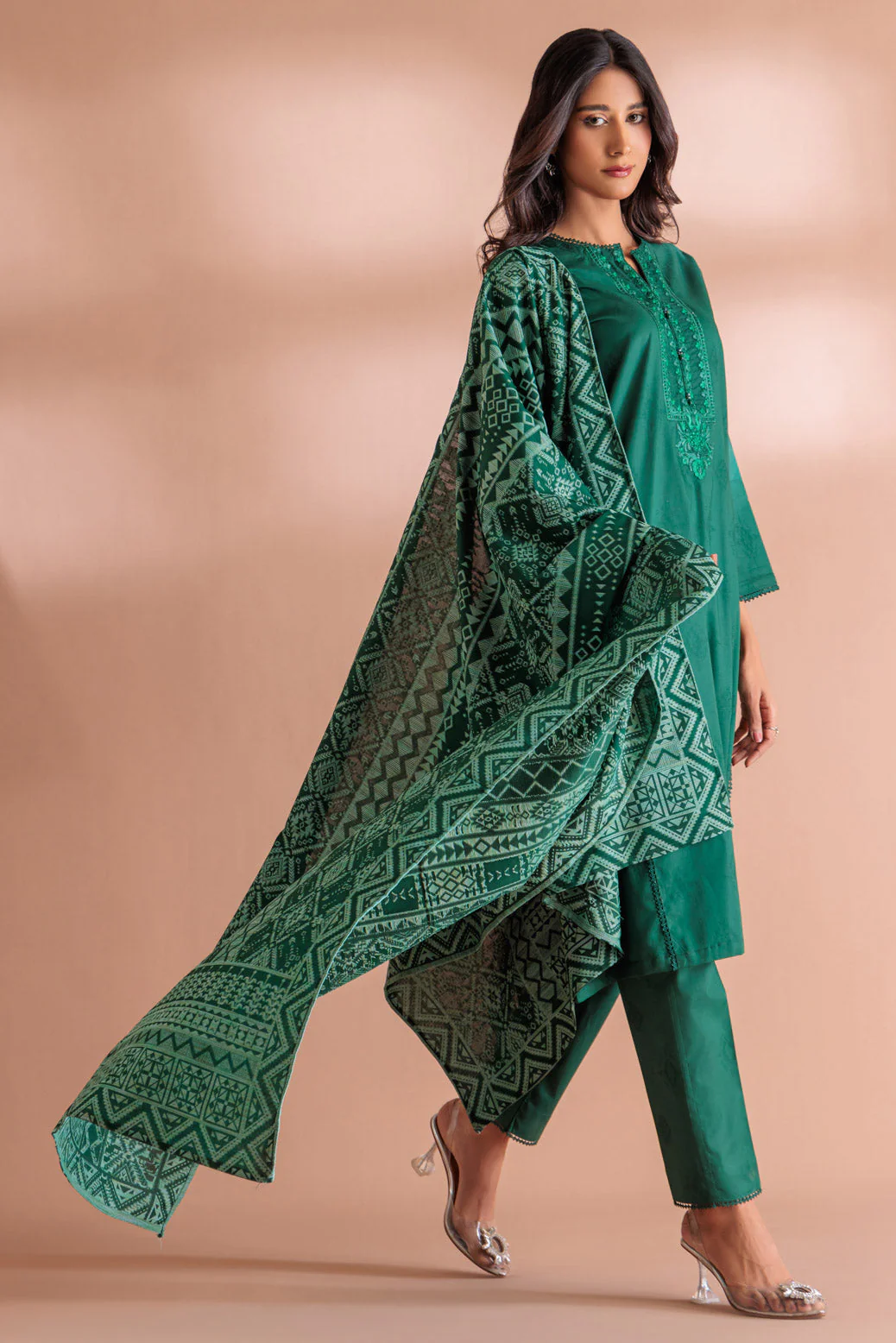 GREEN-JACQUARD-3 PIECE (WS6233P15)