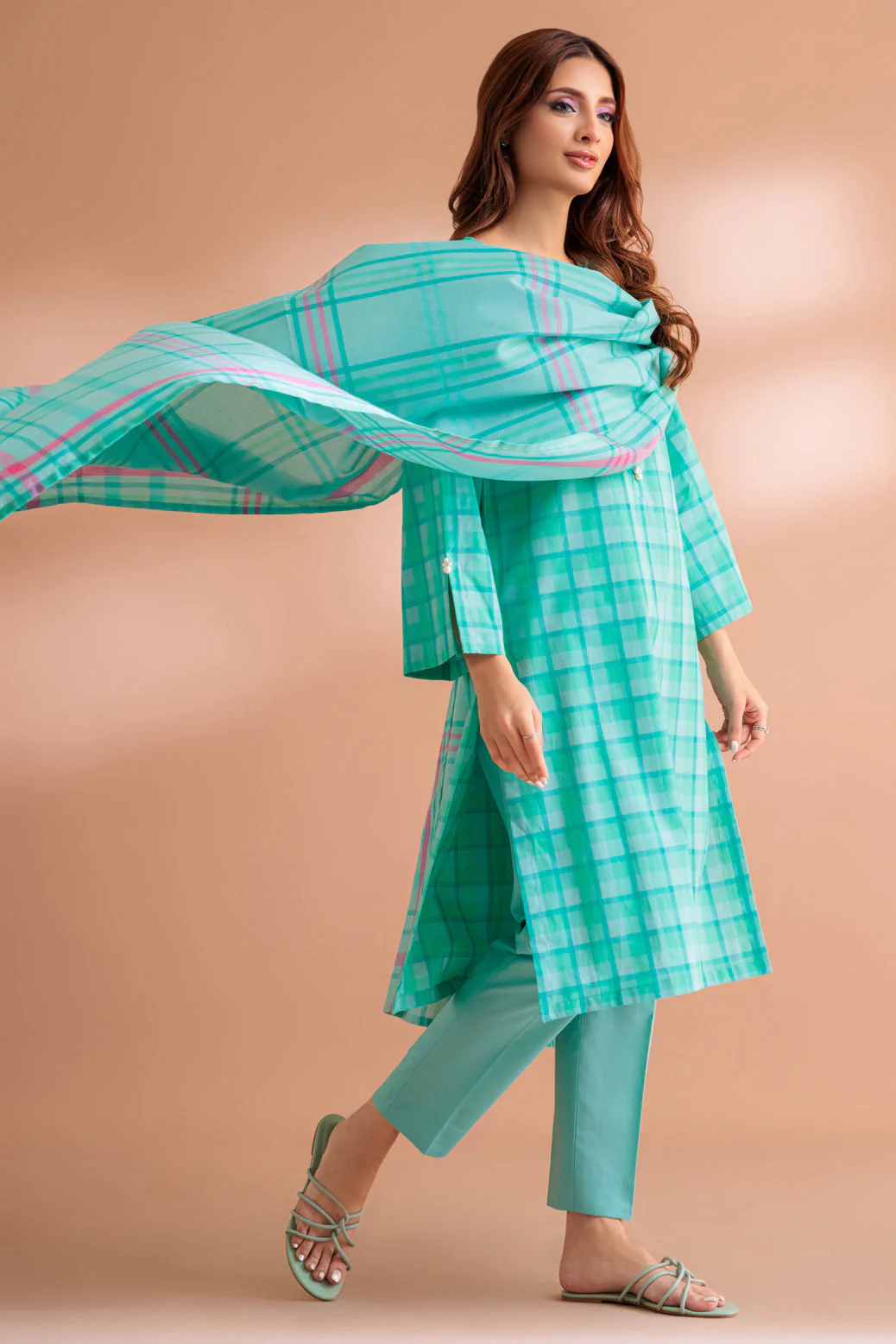 L-BLUE-YARN DYED-3 PIECE (SS2243P04)
