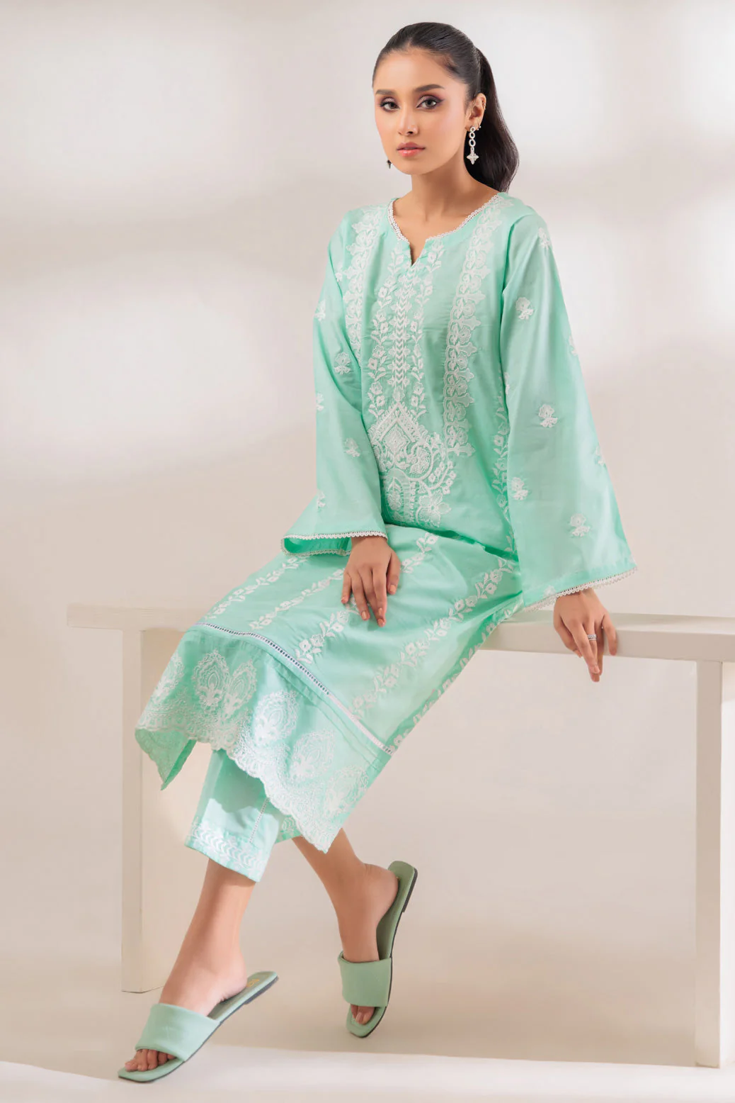 M-GREEN-CAMBRIC-2 PIECE (SHS232P03)