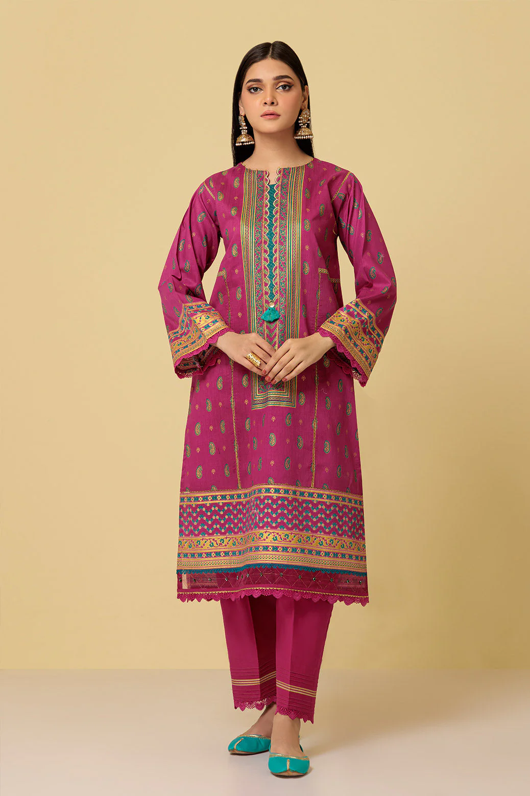 MAGENTA-LAWN-2 PIECE (SAS232P35)
