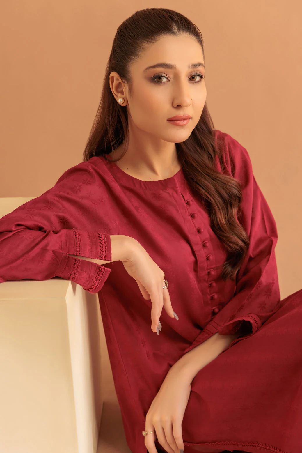 MAROON-JACQUARD-2 PIECE (SS2242P37)