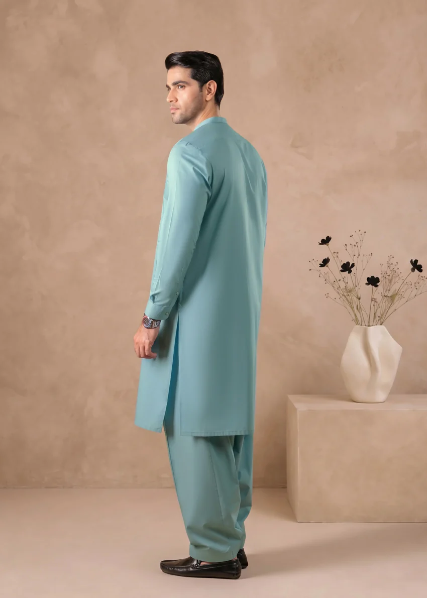 L-Blue-Cotton-Shalwar Suit -  (MP2PBBW25ADJ16) - Image 2