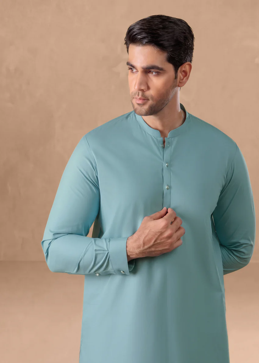 L-Blue-Cotton-Shalwar Suit -  (MP2PBBW25ADJ16) - Image 5