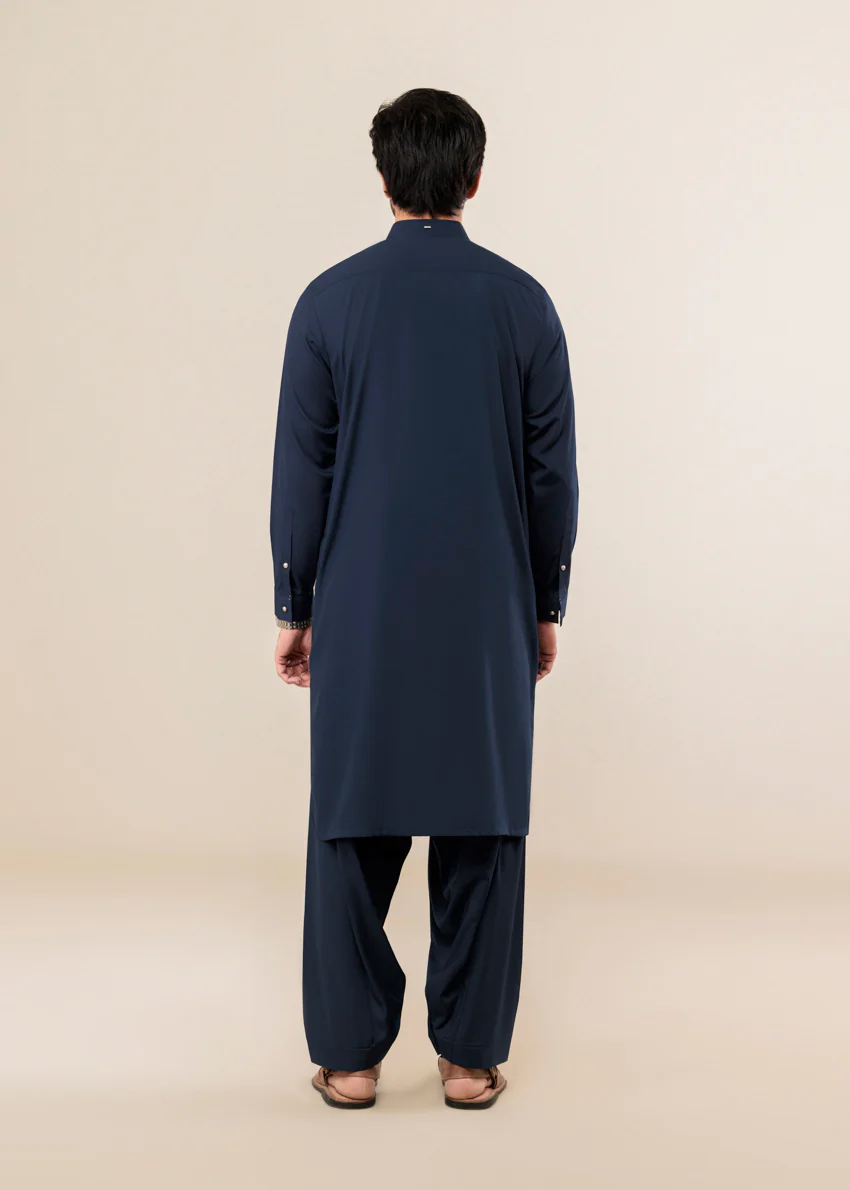 Navy-Blended-Shalwar Suit - (MP2PSBS26BM5J4) - Image 2