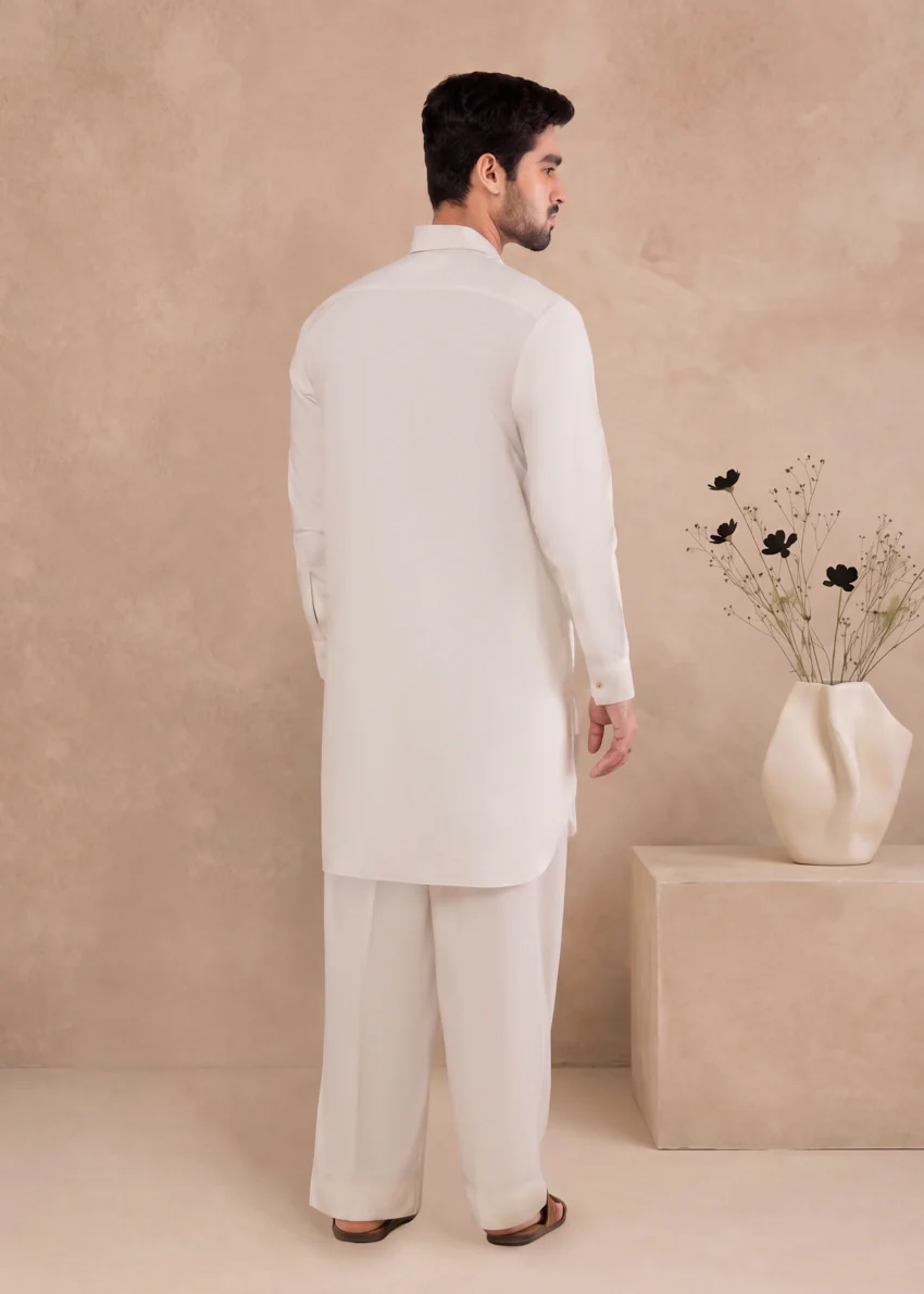 O-White-Blended-Kurta Trouser - (MP2PSBW25ADD10) - Image 2