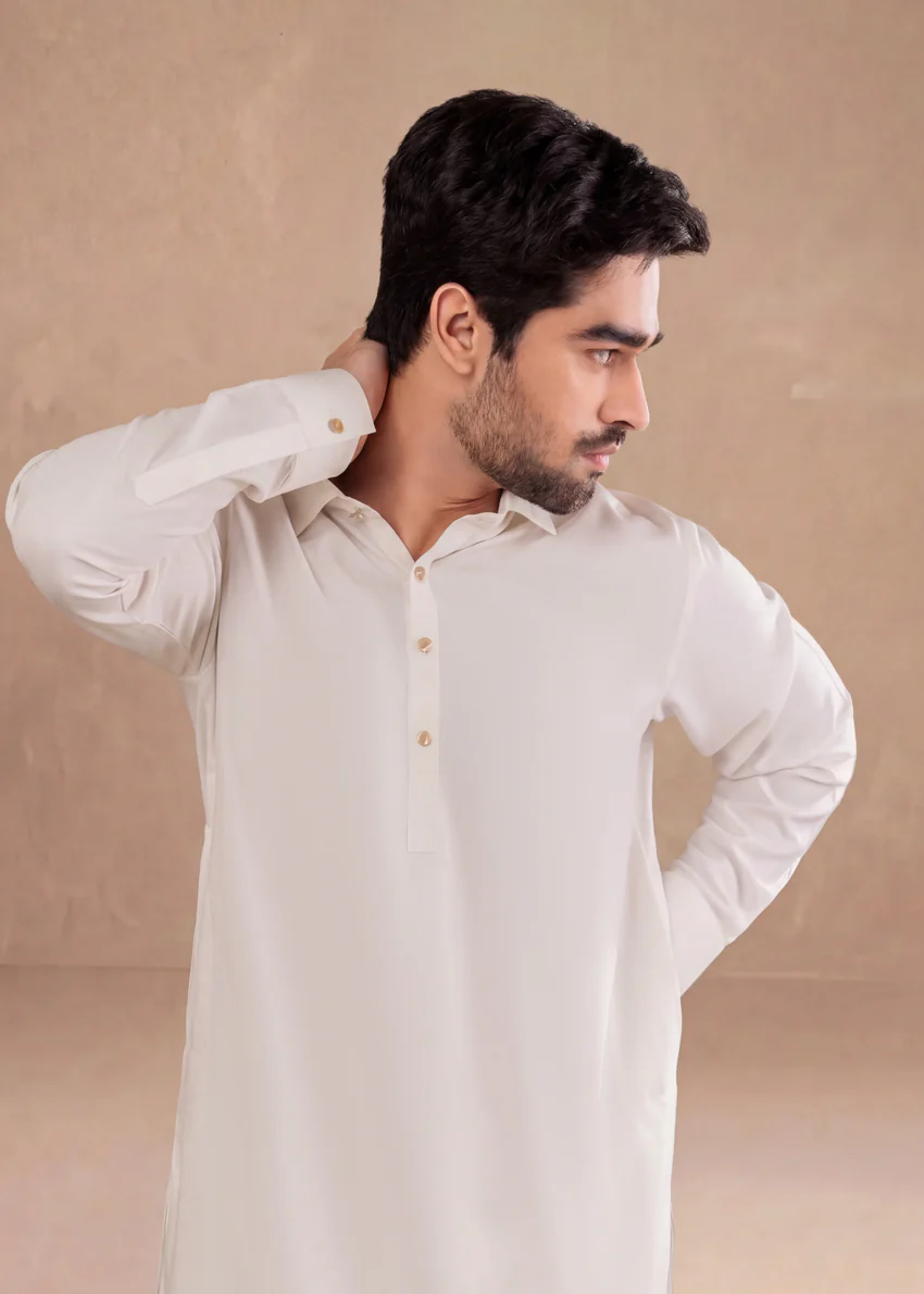 O-White-Blended-Kurta Trouser - (MP2PSBW25ADD10) - Image 4