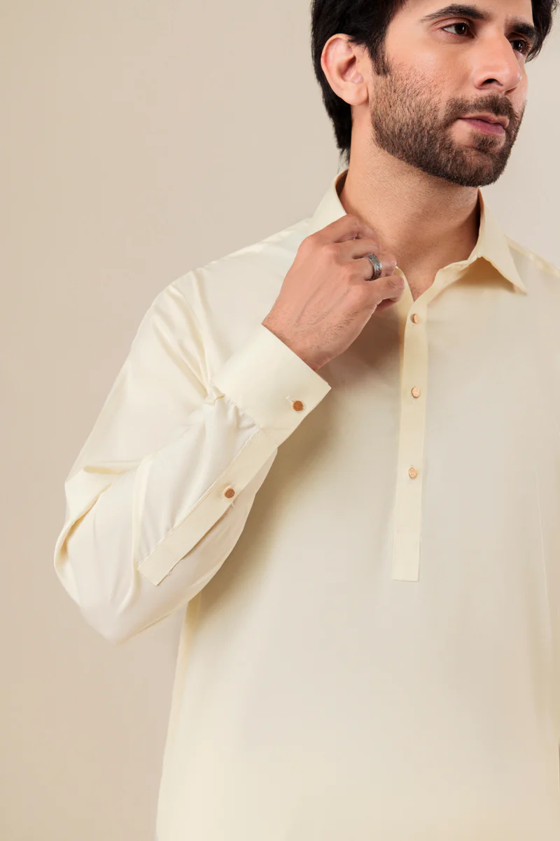 Cream-Blended-Shalwar Suit - (MP2PSBW25ADN3) - Image 6