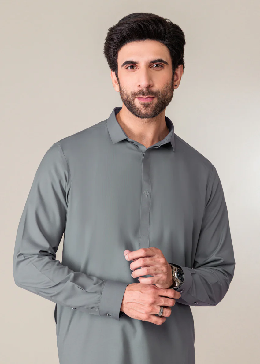 Grey-Blended-Shalwar Suit - (MP2PSBW25ADN4) - Image 4