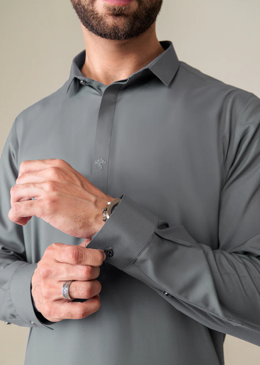 Grey-Blended-Shalwar Suit - (MP2PSBW25ADN4) - Image 6