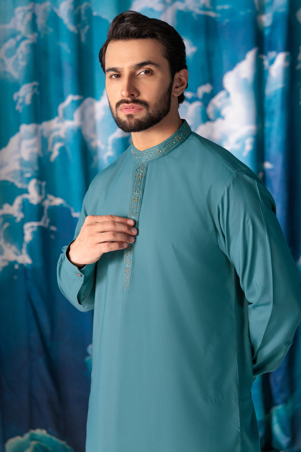 O-GREEN-BLENDED-KURTA SHALWAR - (KSRW24-004) - Image 2