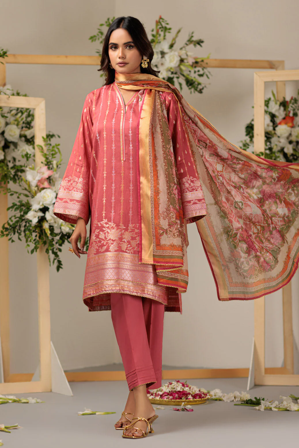 PEACH-JACQUARD-3 PIECE (BSAS233P06)