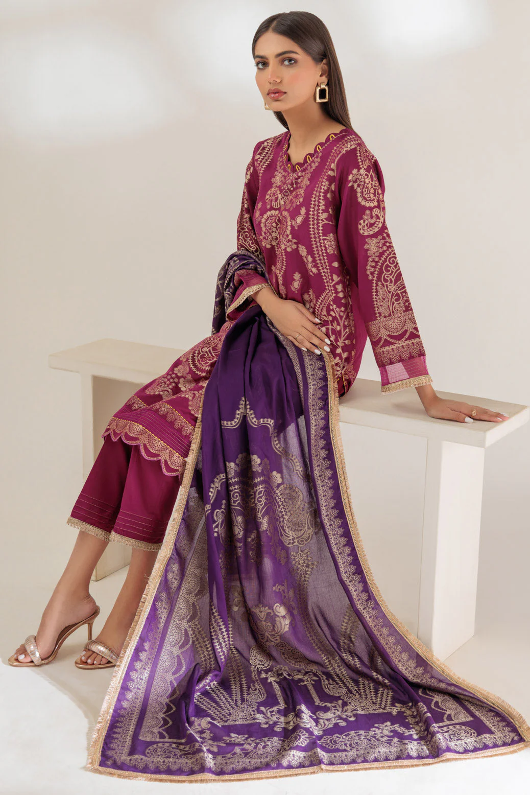 PINK-JACQUARD-3 PIECE (JHS233P11)