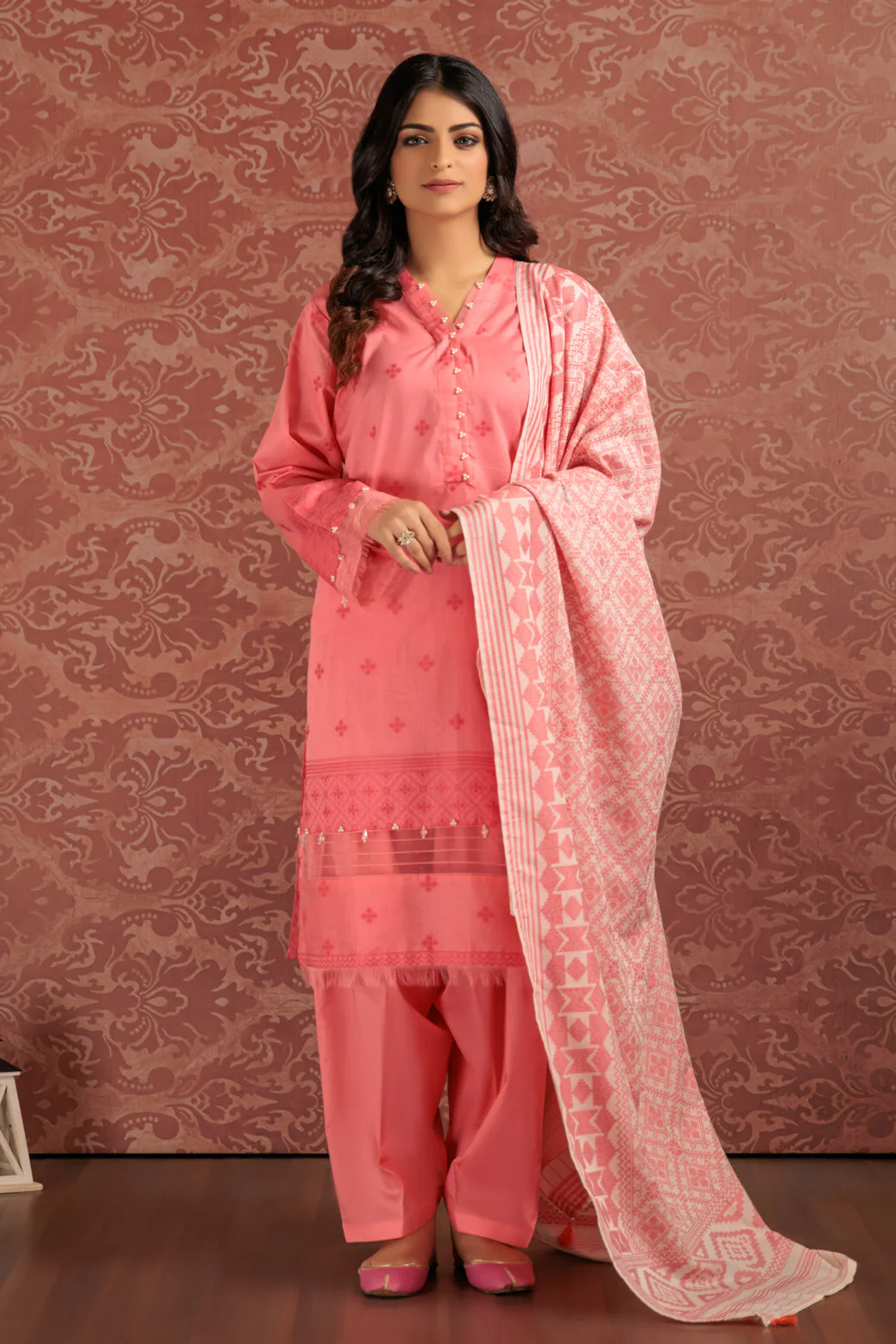 PINK-JACQUARD-3 PIECE (JRS233P01)