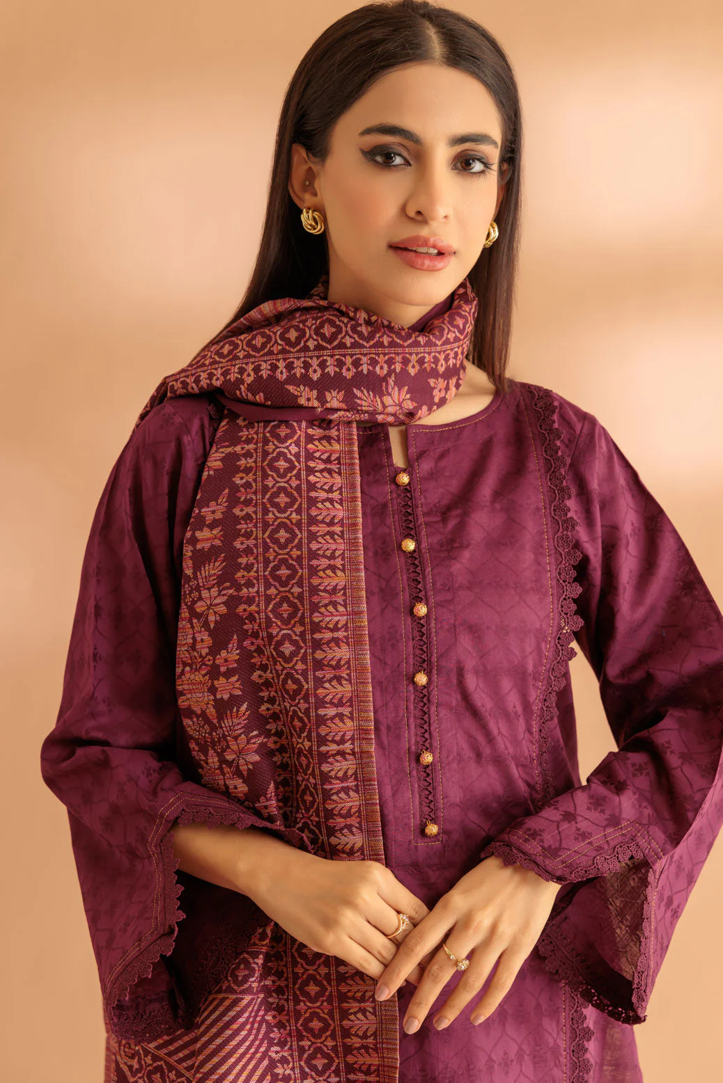 PLUM-JACQUARD-3 PIECE (WS1233P20)