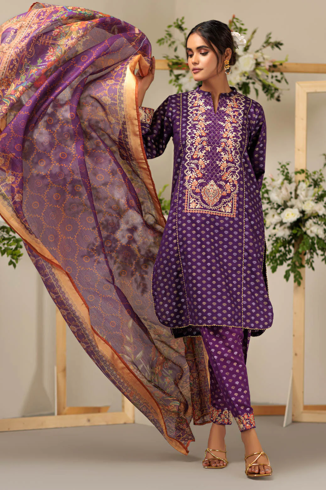 PURPLE-JACQUARD-3 PIECE (SSS233P111)