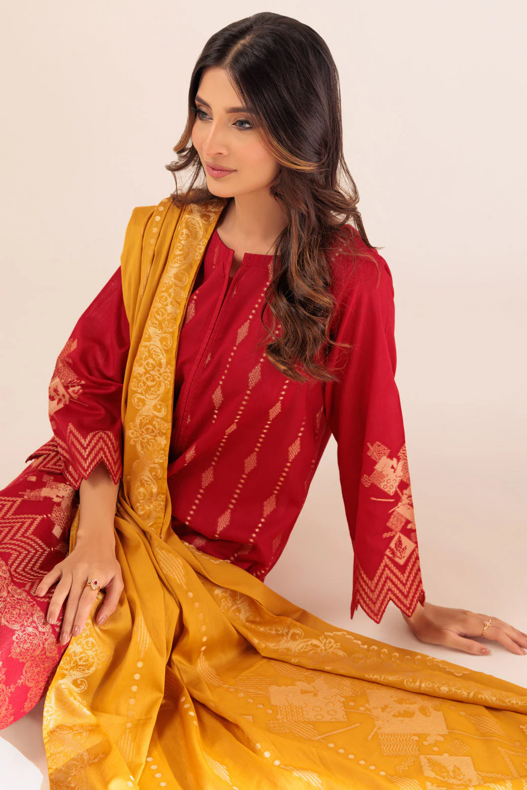 RED-JACQUARD-3 PIECE (WJ1233P02)