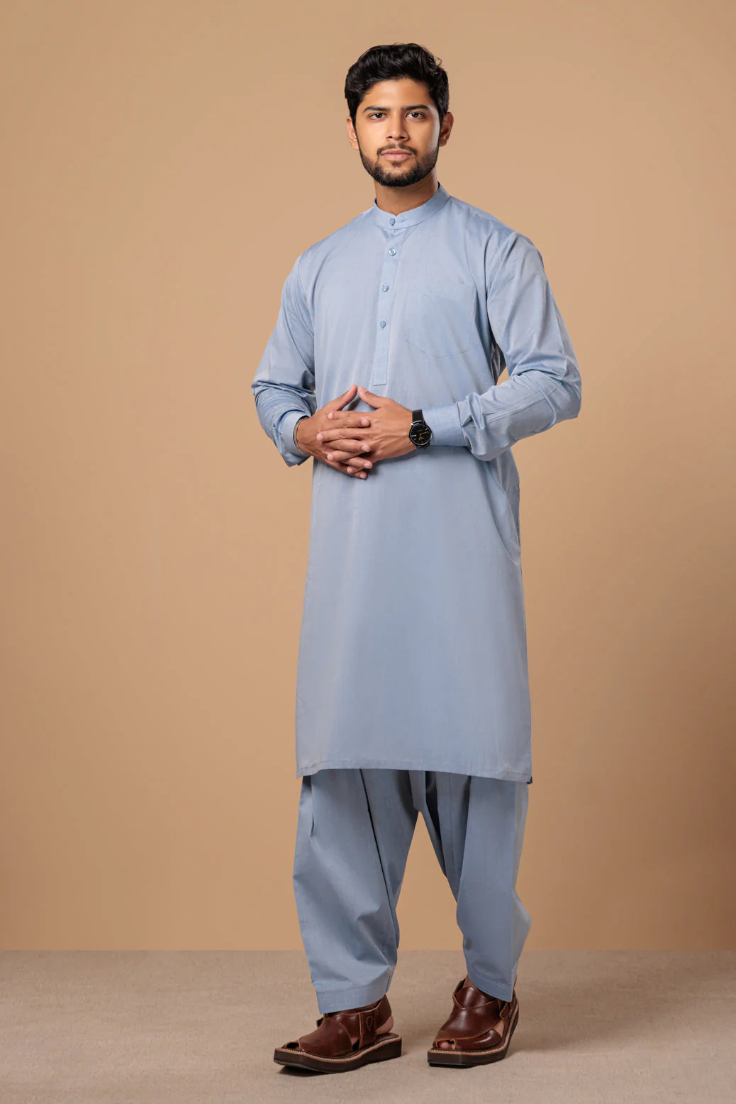 RUST-BLENDED-SHALWAR SUIT- (GSBS23-009)