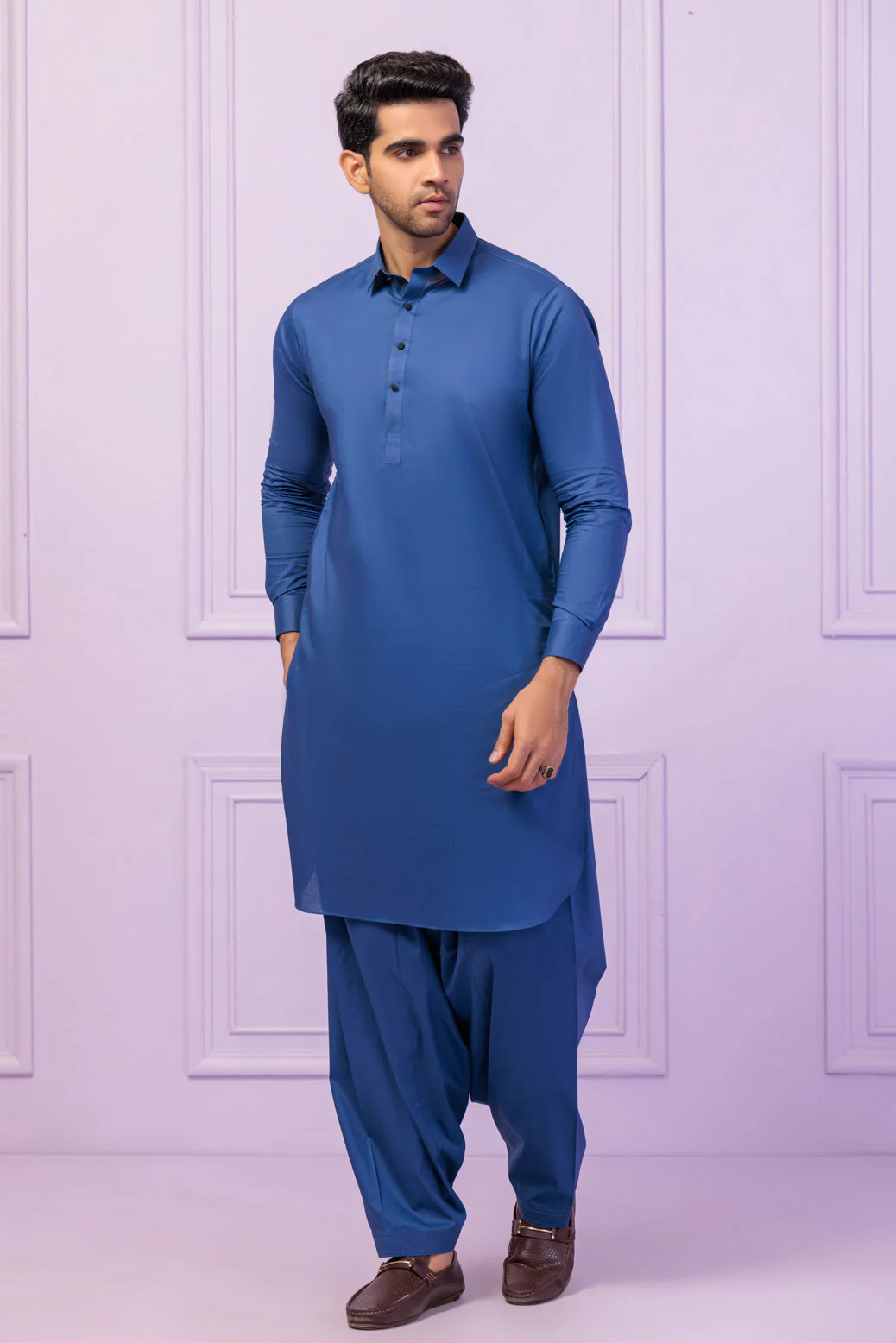 S-BLUE-BLENDED-SHALWAR SUIT - (GSSS24-018)