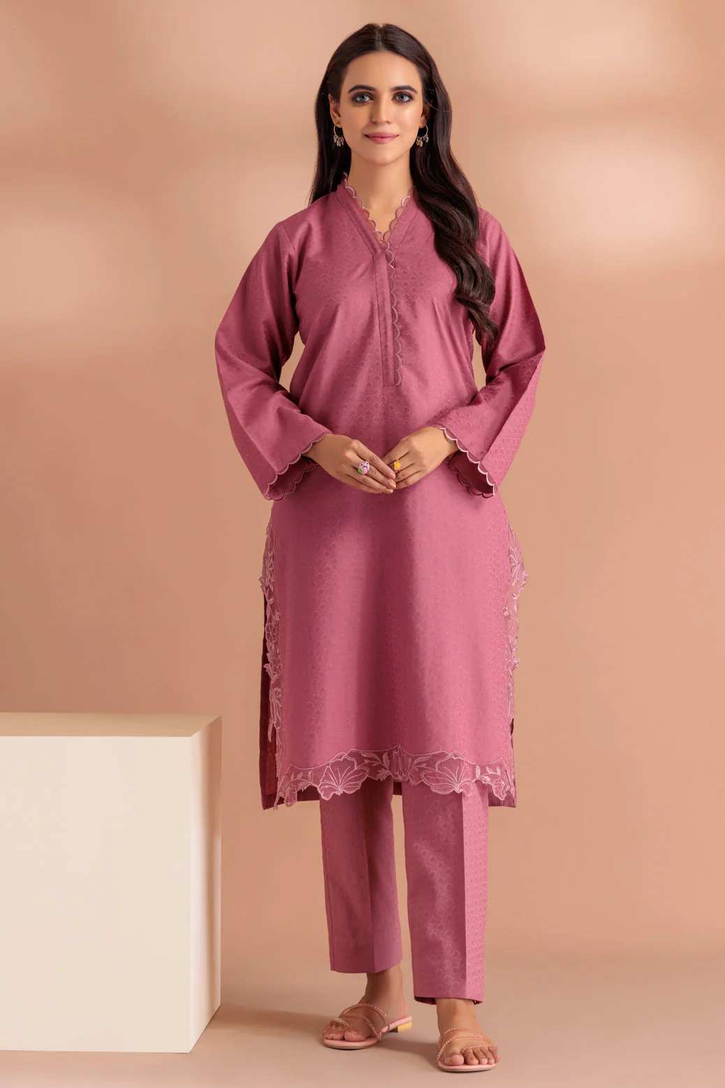 TEA-PINK-JACQUARD-2 PIECE (SRLS232P58)