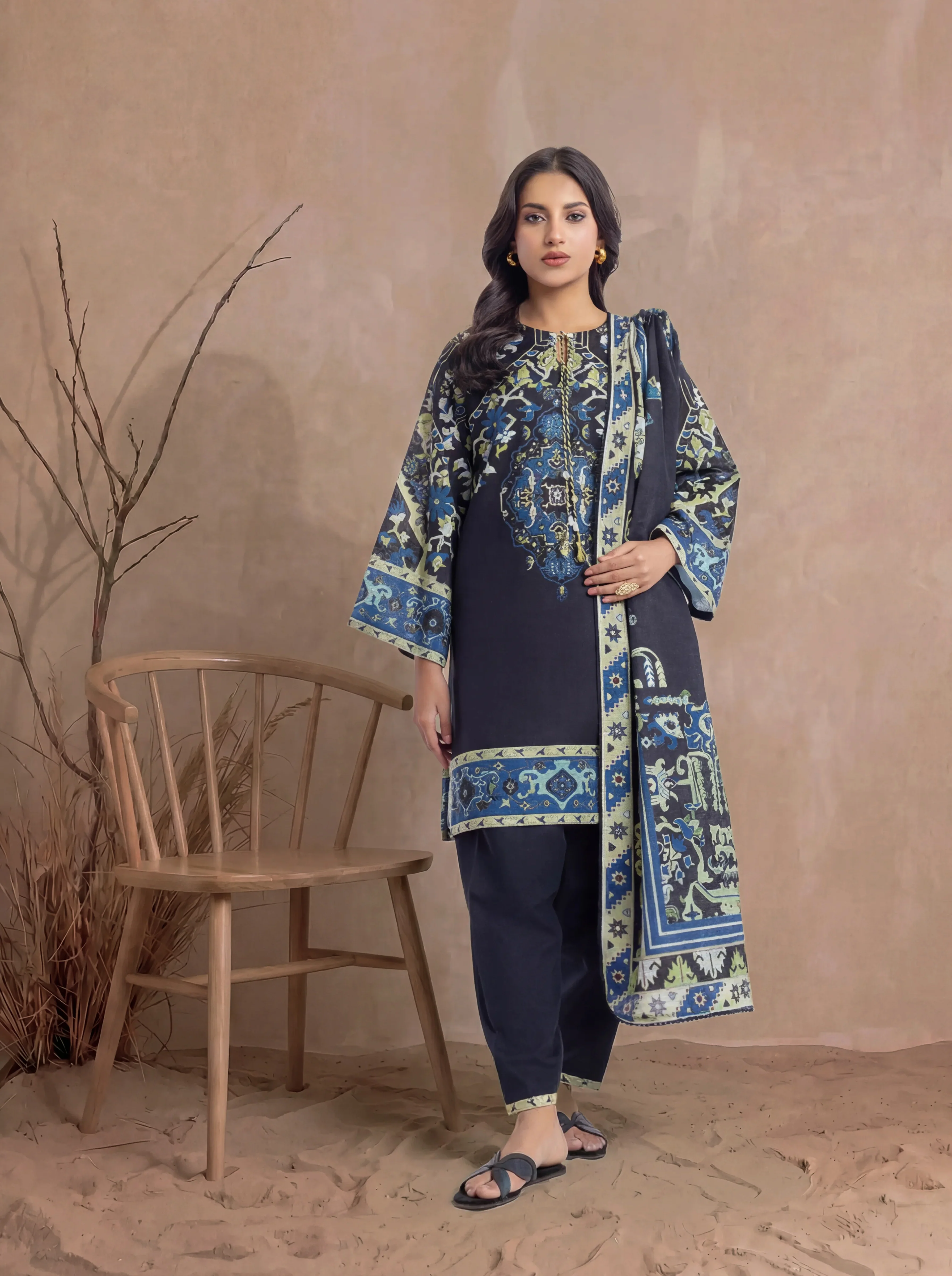 Black-Khaddar-3 Piece (WP3PPBW25B10N4)