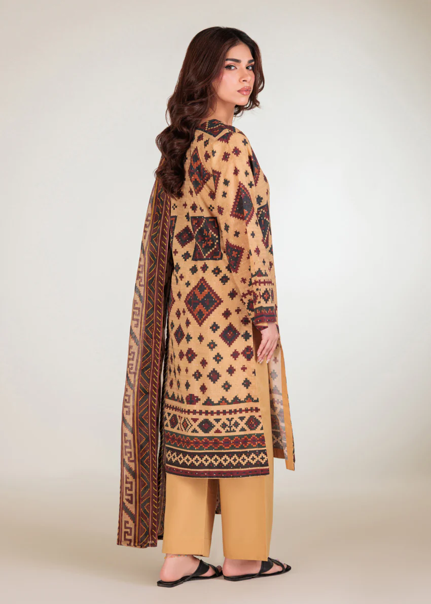 Brown-Self-Jacquard-3 Piece (WP3PPBW25B10N40) - Image 2
