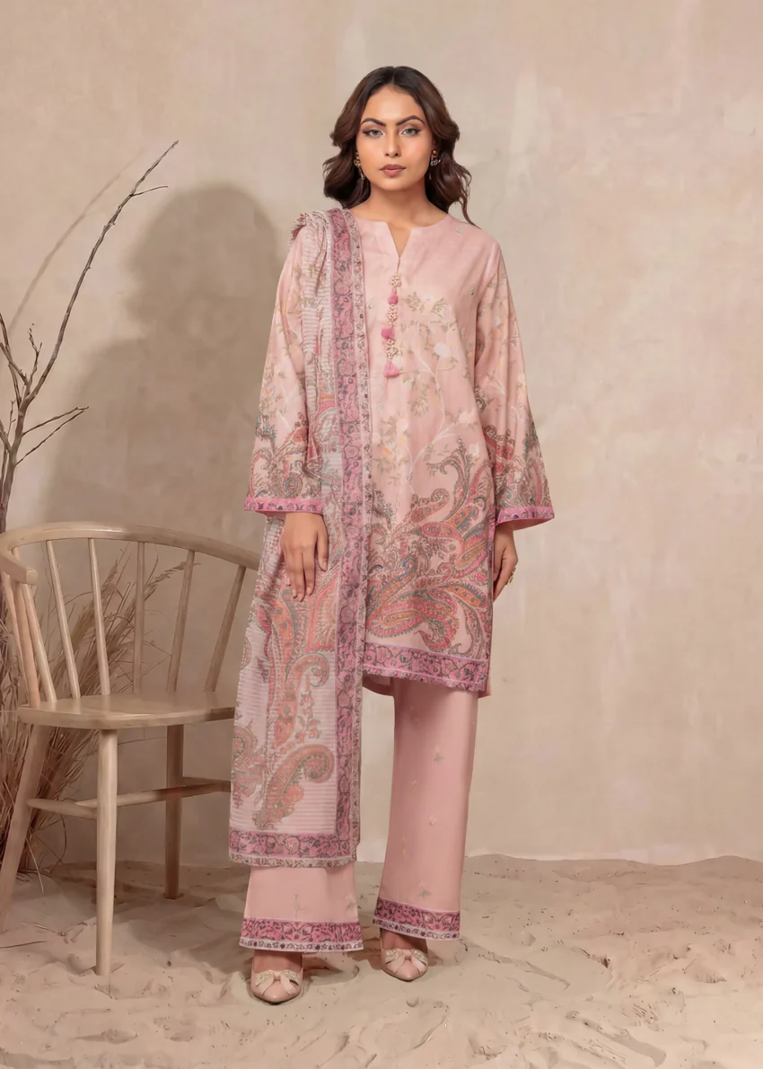 Coral-Self-Jacquard-3 Piece (WP3PPBW25B11D25) - Image 5