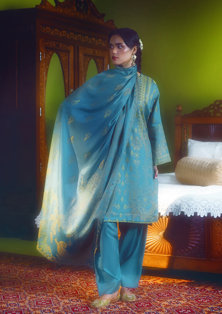 Teal-Jacquard-3 Piece (WP3PSBS26B1F31) - Image 4
