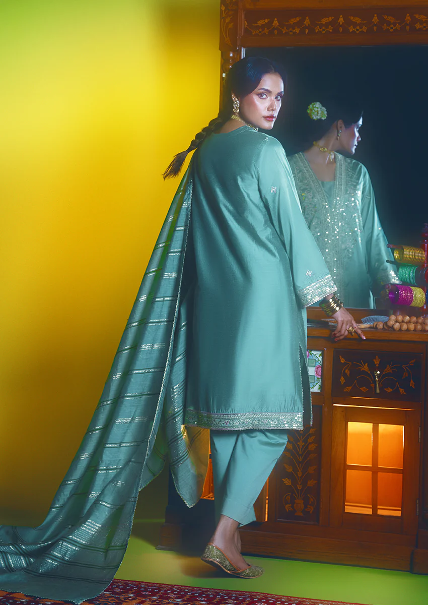 Green-Cotton-Silk-3 Piece (WP3PSFW25F10N3) - Image 2