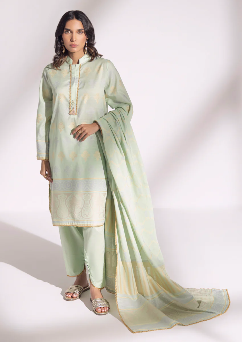 P-Green-Jacquard-3 Piece (WPS25JD3008)