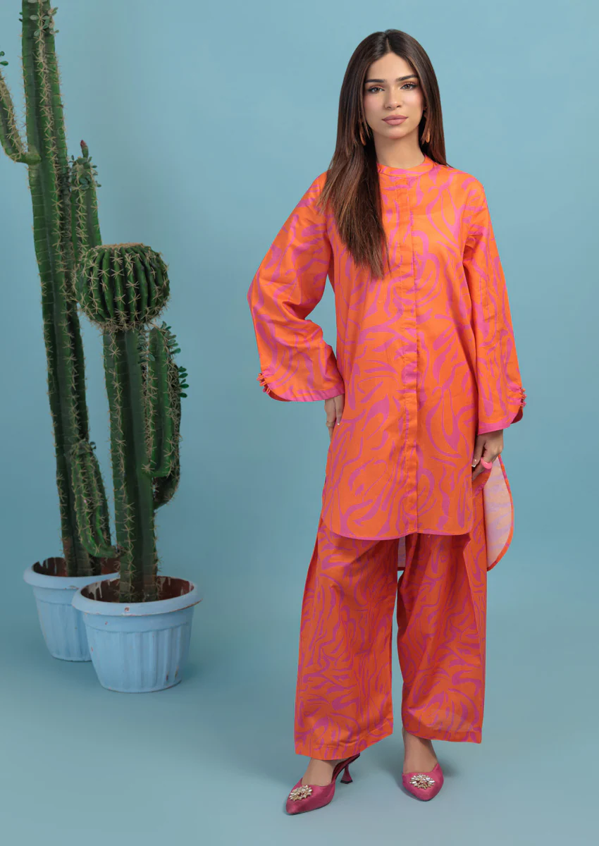 Orange-Lawn-2 Piece (WPS25P2018)