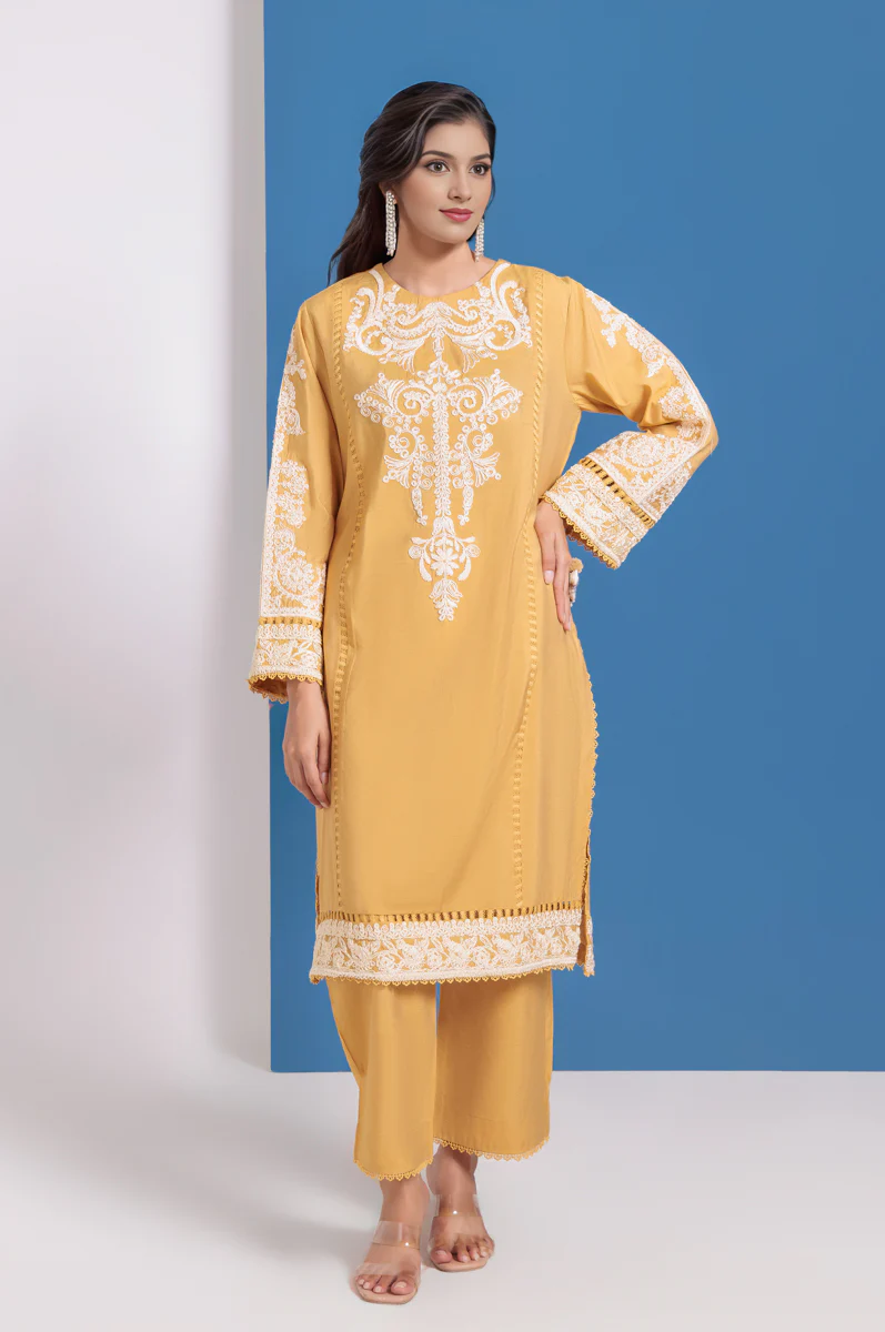 Mustard-Cotton Silk-2 Piece (WPS25SE2022)
