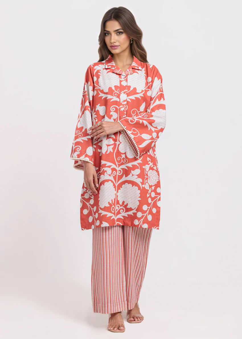 Orange-Khaddar-2 Piece (WPSTPBW25HR10N6)