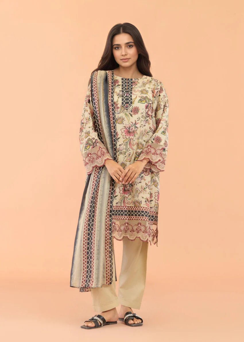 Beige-Lawn-3 Piece (WU3PPBS25KA7A14P)