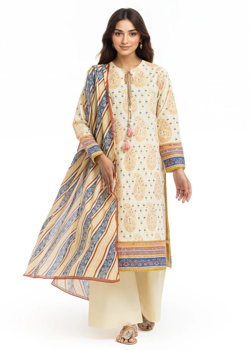 Mughal Paisley - 3 Pc (WU3PPBS26LI1F18) - Image 6