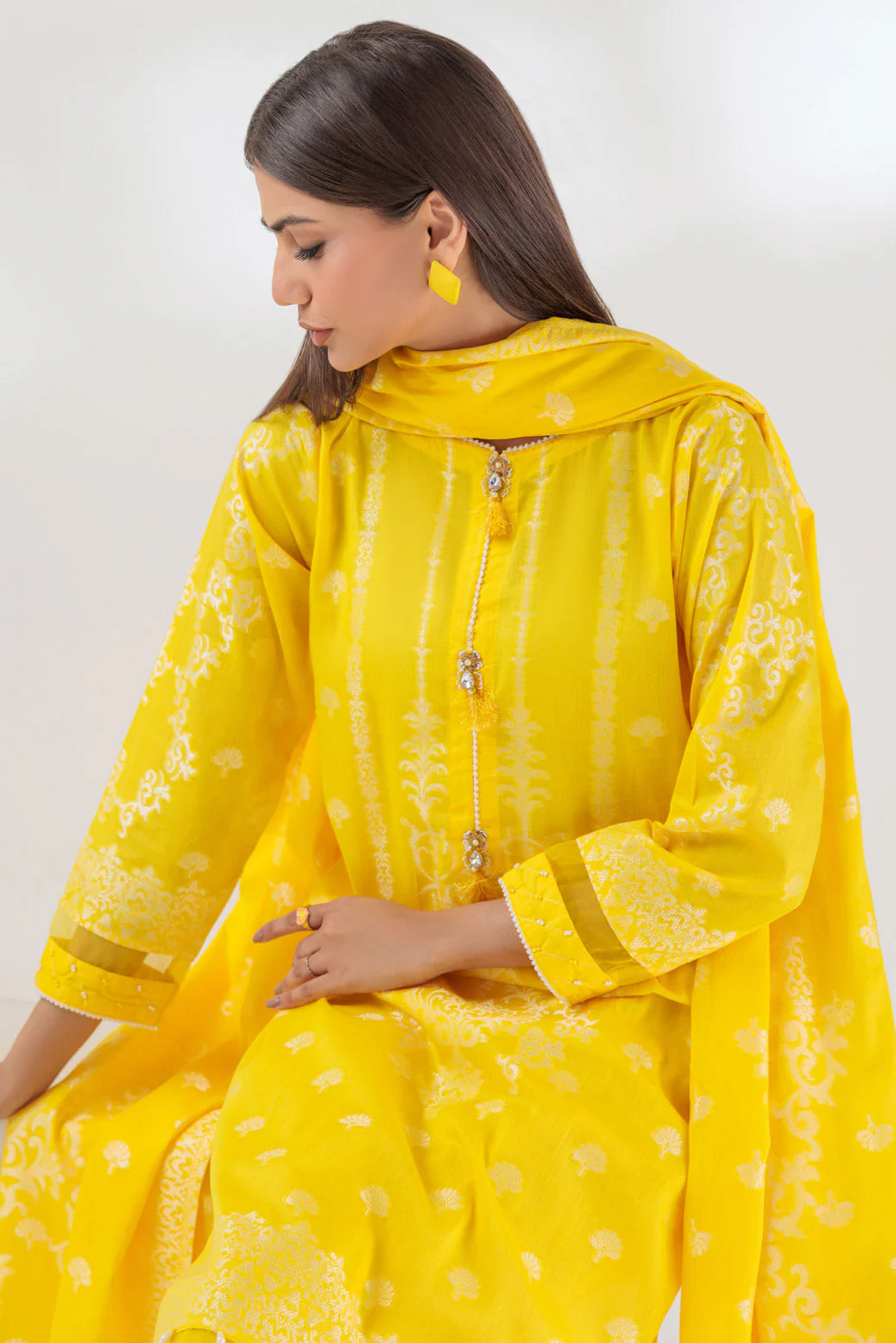 YELLOW-JACQUARD-3 PIECE (JRS233P16)